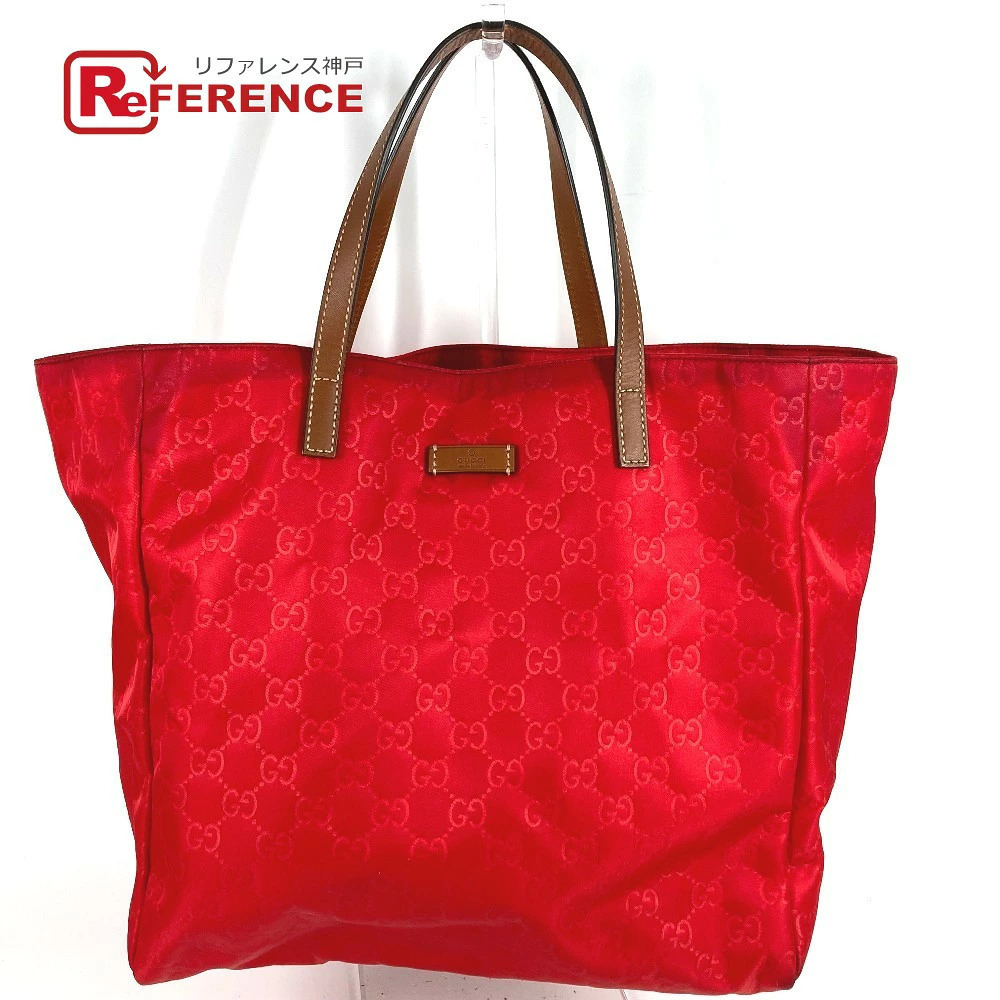 Gucci GG Bag Shoulder Tote Leather Red